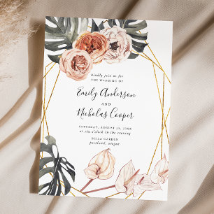 Convites Casamento Floral Tropical Boho