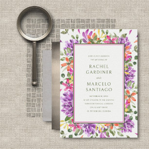 Convites Casamento Floral Tropical Bright