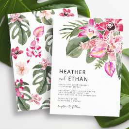 Convites Casamento Floral Tropical Colorido