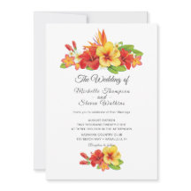 Casamento Floral Tropical de Hibisco Elegante