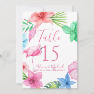 Convites Casamento floral tropical Flamingo luau