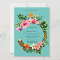 Casamento Floral Tropical Havaiana - Azul