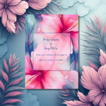 casamento floral tropical havaiano fúcsia hibisco