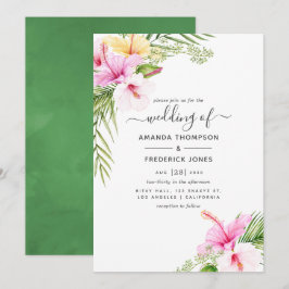 Convites Casamento Floral Tropical Watercolor