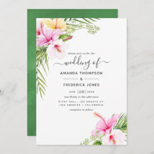 Convites Casamento Floral Tropical Watercolor