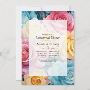 Convites Casamento Floral Turquesa, Amarelo e Rosa