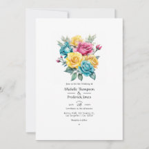 Casamento Floral Turquesa, Amarelo e Rosa