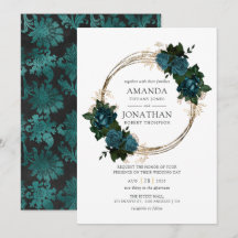 Casamento Floral Turquesa e Dourado