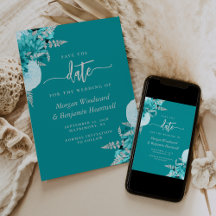 Casamento Floral Turquoise Silver Salve a Data