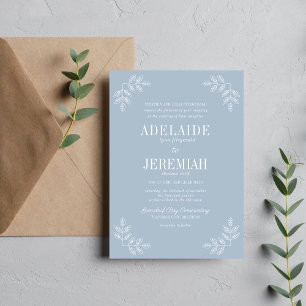 Convites Casamento Floral Verdadeiro Azul De 6 Gelo