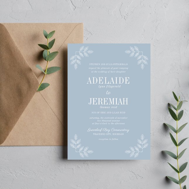 Convites Casamento Floral Verdadeiro Azul De 6 Gelo (Criador carregado)