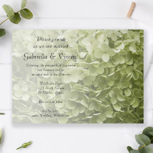 Convites Casamento Floral Verde Annabelle Hydrangea