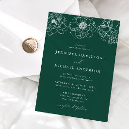 Convites Casamento Floral Verde Delicado