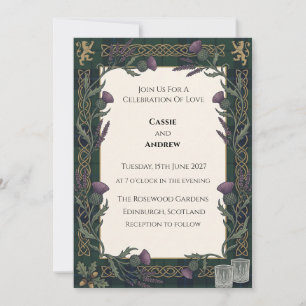 Convites Casamento Floral Verde Escuro