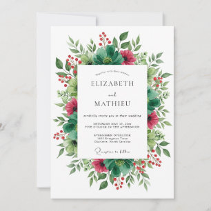 Convites Casamento Floral Verde Esmeralda na Natureza