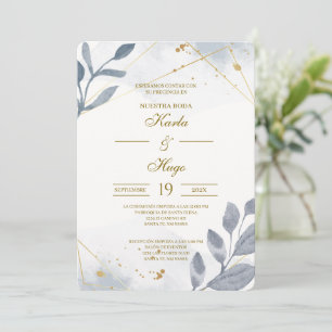 Convites Casamento floral verde espanhol