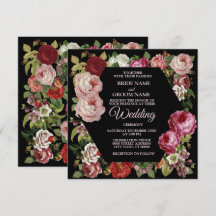 Casamento Floral Verde Roxo Vermelho Rústico Preto
