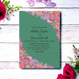 Convites Casamento Floral Verde Rústico Boho Elegante