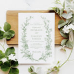 Convites Casamento Floral Verde Sage, Francês Elegante Toil<br><div class="desc">Elegante Toile French Sage Green Floral Wedation Convite</div>