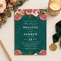 Casamento Floral Verde Teal Blooming Chic