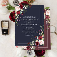 Casamento Floral Vermelho Vermelho marinho Azul Es
