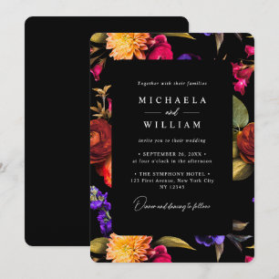 Convites Casamento Floral Vibrante e Elegante