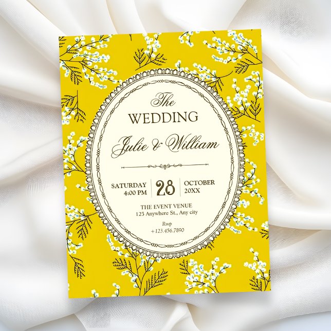 Convites Casamento floral vintage (Criador carregado)