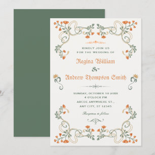 Convites Casamento floral vintage