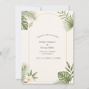 Convites Casamento Floral Vintage Arco Verde Salvia Havaí