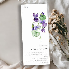 Convites Casamento Floral Violet Violet Monograma bonito