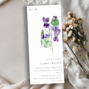 Convites Casamento Floral Violet Violet Monograma bonito