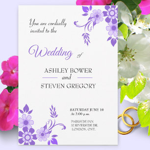 Convites Casamento floral violeta
