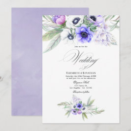 Convites Casamento Floral Violeta Pastel