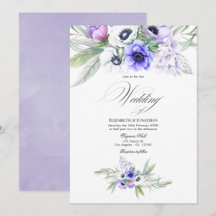 Convites Casamento Floral Violeta Pastel