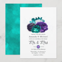 Casamento Floral Violeta Rústico e Turquesa