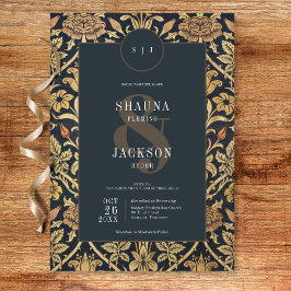 Convites Casamento Floral vitoriano William Morris