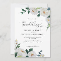 Casamento Floral White Emerald Elegant Watercolor