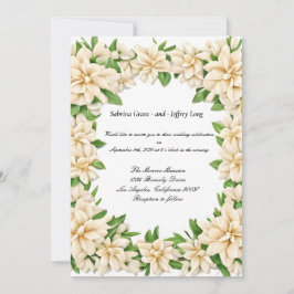 Convites Casamento Floral White Gardenia