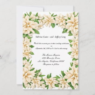 Convites Casamento Floral White Gardenia