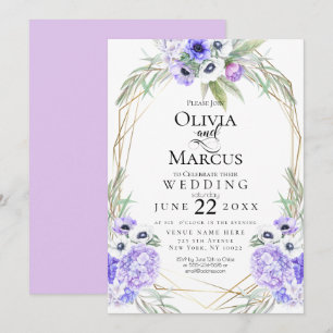 Convites Casamento   Flores De Anêmonas Violetas