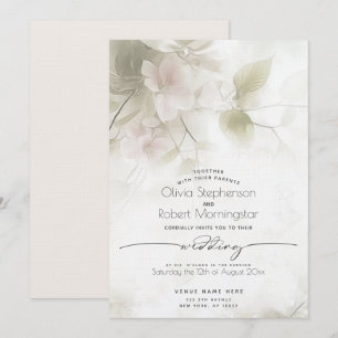 Convites CASAMENTO Flores de Árvore de Pêssego Rosa Bege