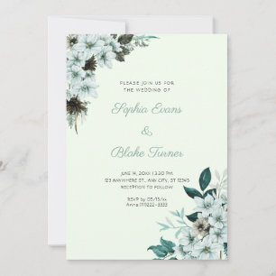 Convites Casamento Flores Verde Rústico Boho Luz Verde