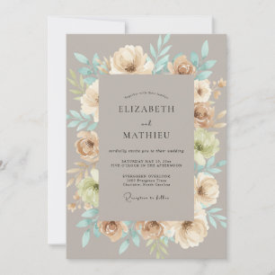 Convites Casamento Florescer em Bege