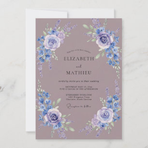 Convites Casamento Florescer Lavanda Azul