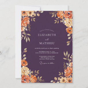 Convites Casamento Florescer Outonal Ameixa