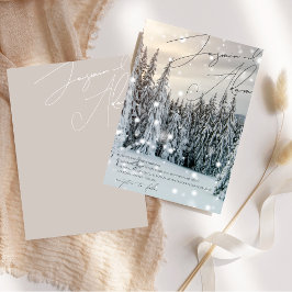 Convites Casamento Floresta de Inverno Maravilhosa Neve Rot