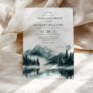 Convites Casamento Floresta de Pinheiro da Montanha Misty W