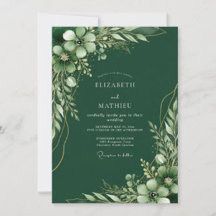 Convites Casamento Floresta Nobre Verde Esmeralda