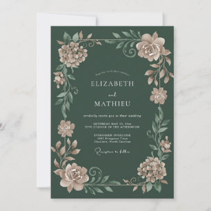 Convites Casamento Floresta Verde Poeira em Flor