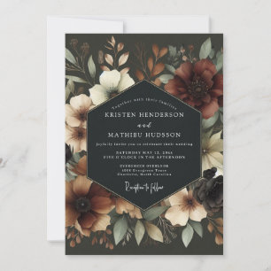 Convites Casamento Florestal com Flora Burgundy
